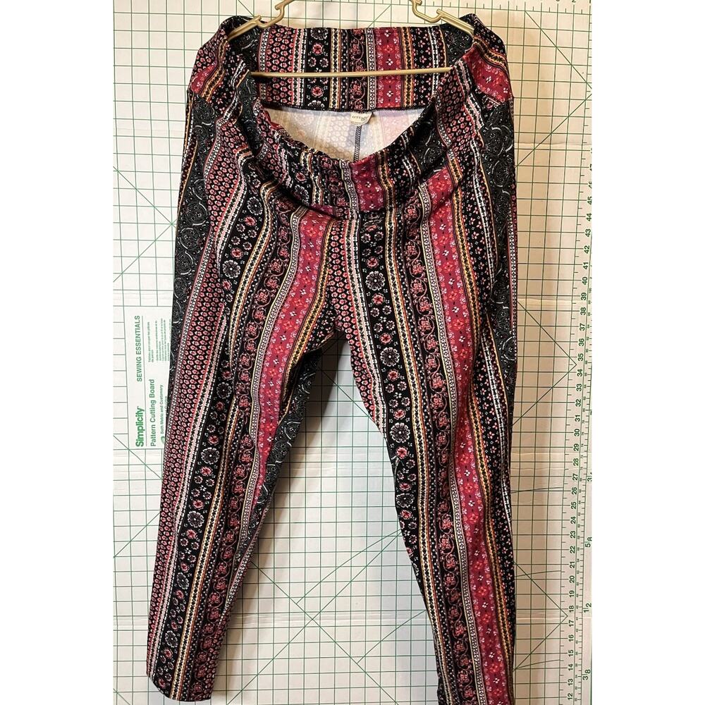 Terra & Sky Pull On Leggings Womens 2X 20W-22W Multicolor